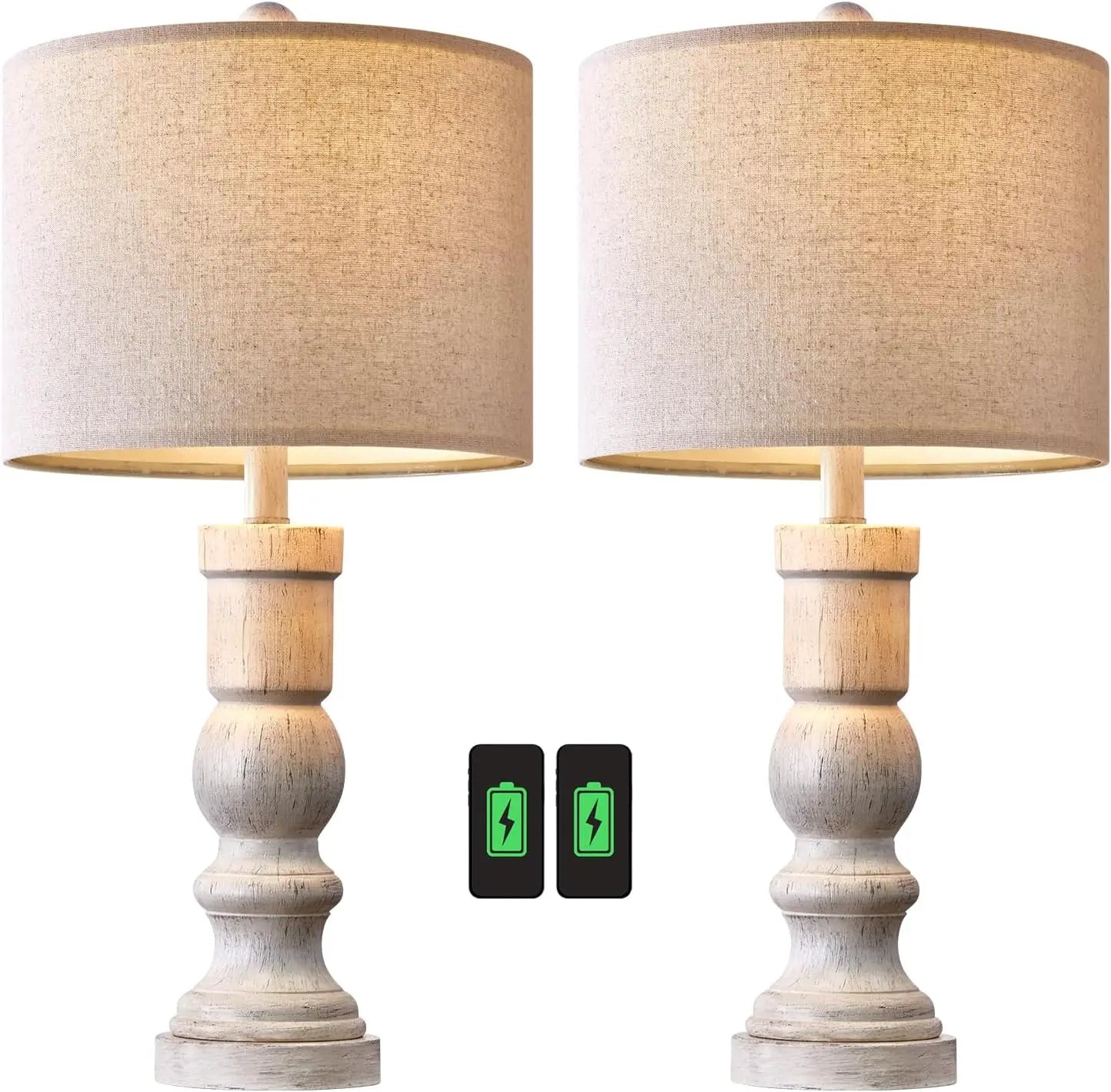 Set of 2- Vintage Farmhouse 24.75" Table Lamps