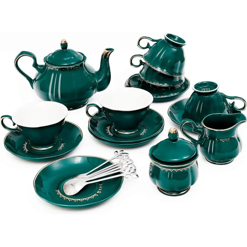 22-Piece Porcelain Ceramic Coffee/ Tea Gift Sets, Service for 6