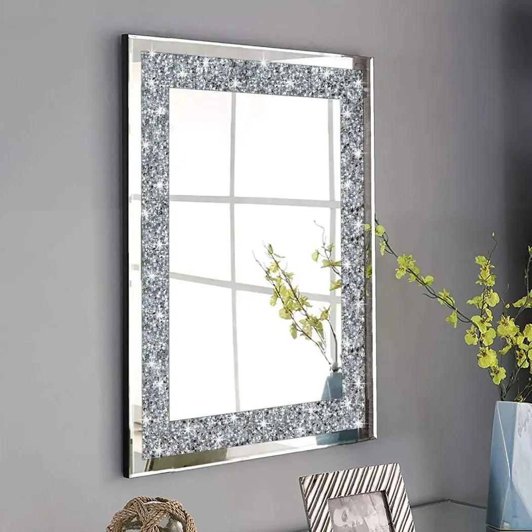 20x28 inch Frameless Crystal Crush Diamond Rectangle Wall Mirror