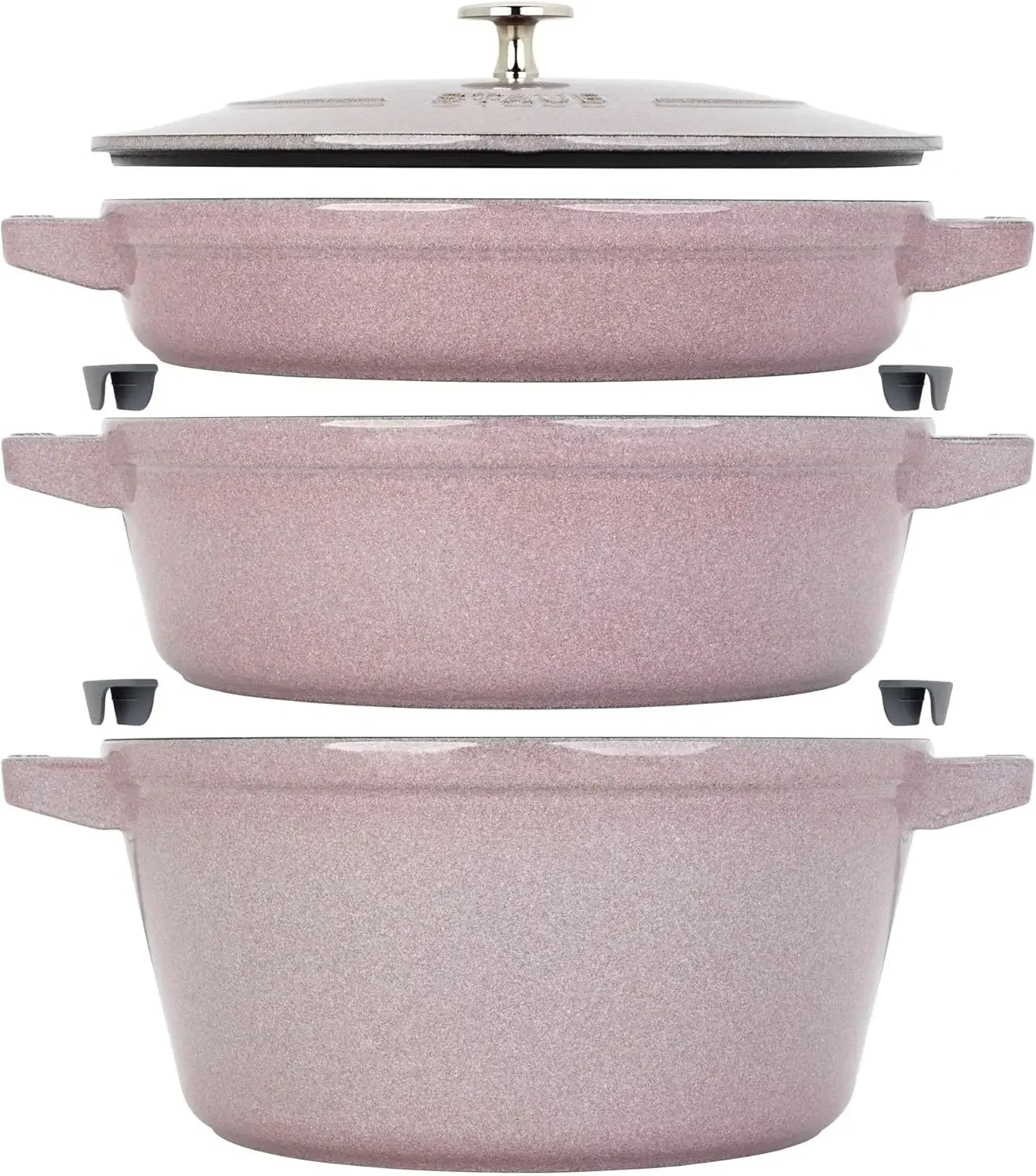 Cast Iron 4-pc, Stackable Space-Saving Cookware Set