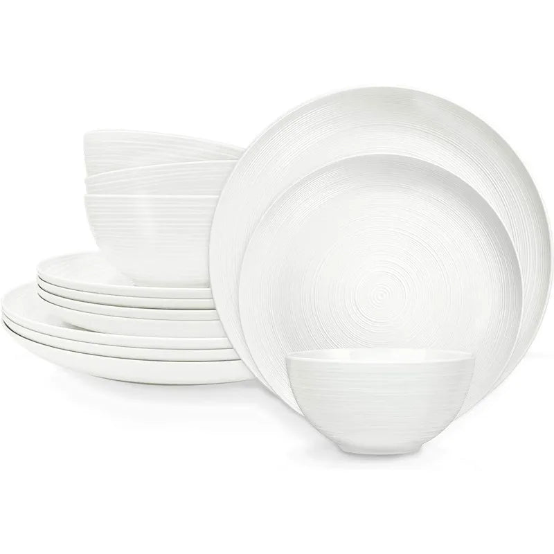 12 Piece Melamine Plastic Dinnerware Set