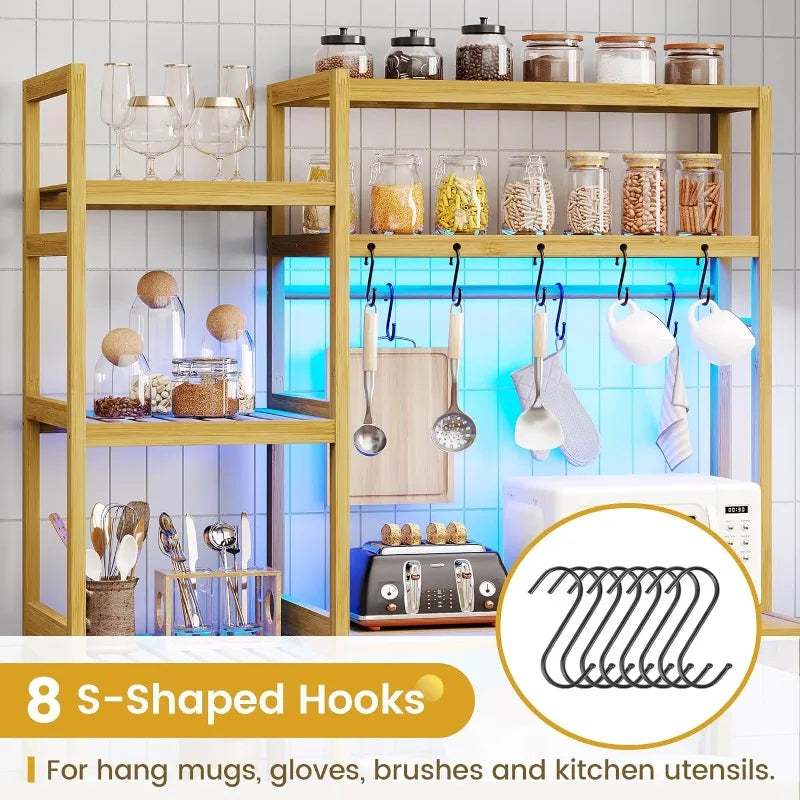 Freestanding Bakers Rack with Power Outlet