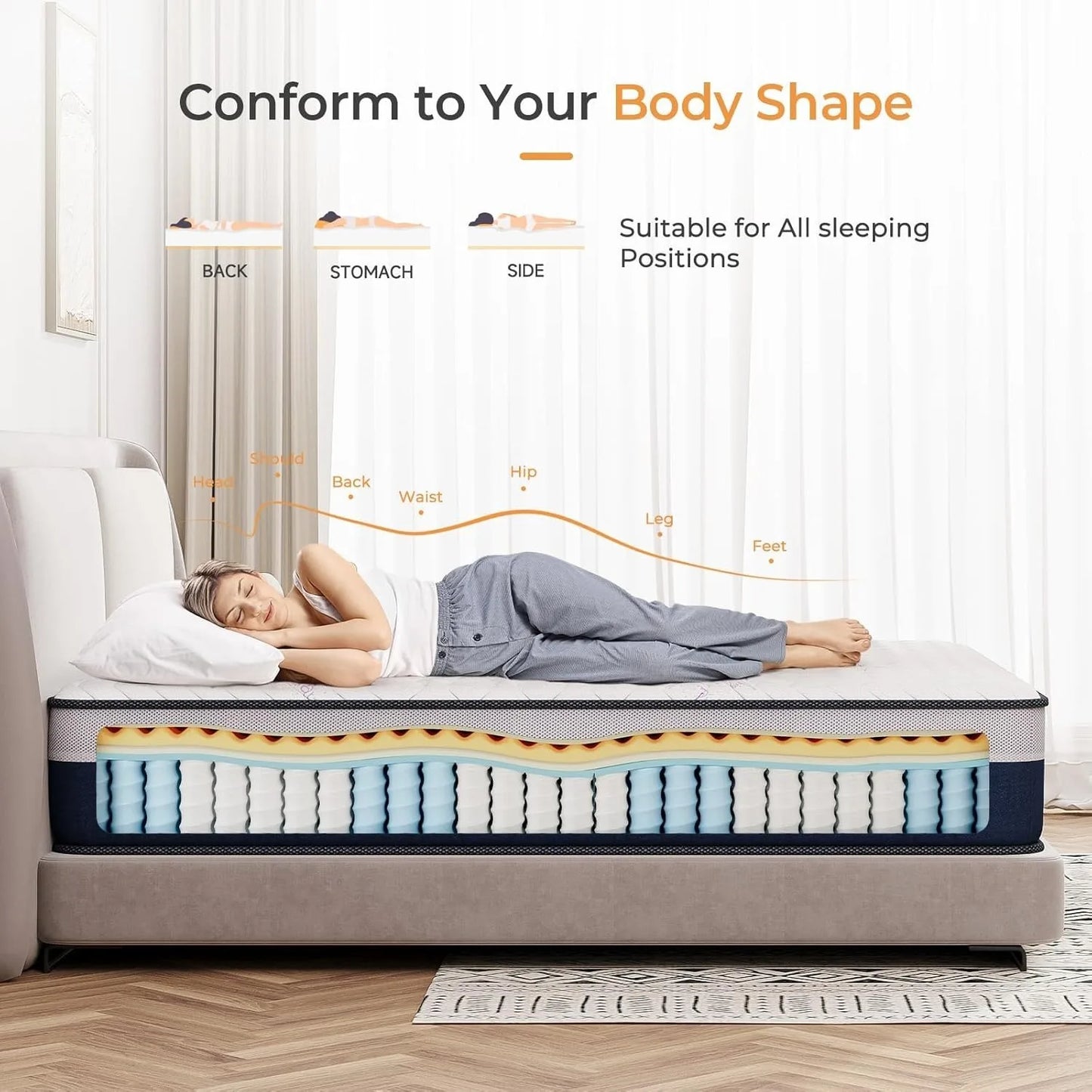 Tight Top 10/12 Inch Innerspring Hybrid Mattress/Bed in a Box