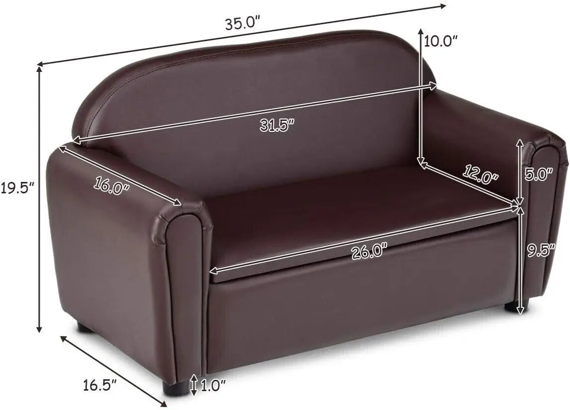 2 in 1 Double Seat Children's Sofa w/Under Seat Storage