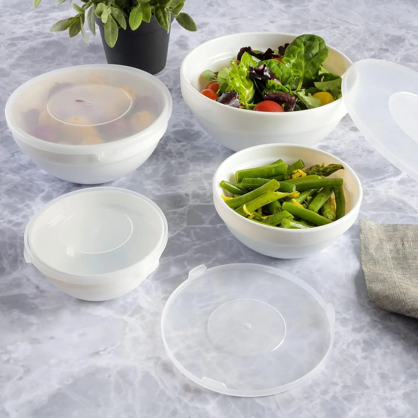 Ultra Break and Chip Resistant Dinnerware Set, Round: Service for 6 (18pcs)