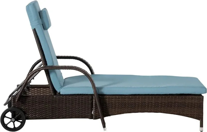 Wicker Outdoor Chaise Lounge, Set of 2