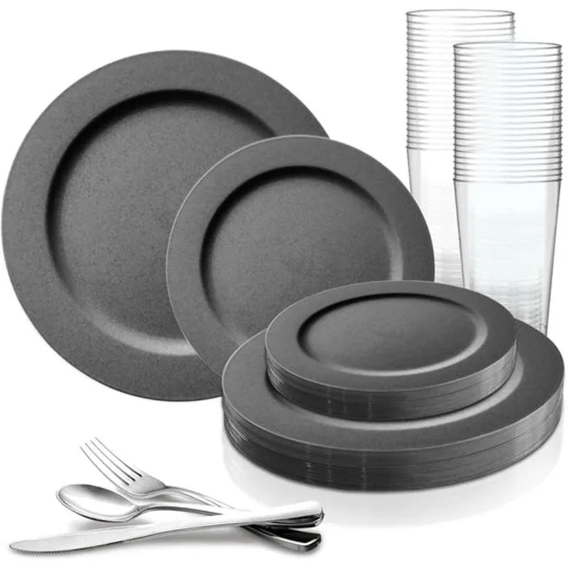 SERVICE FOR 60 GUEST: Disposable Plastic Party Package