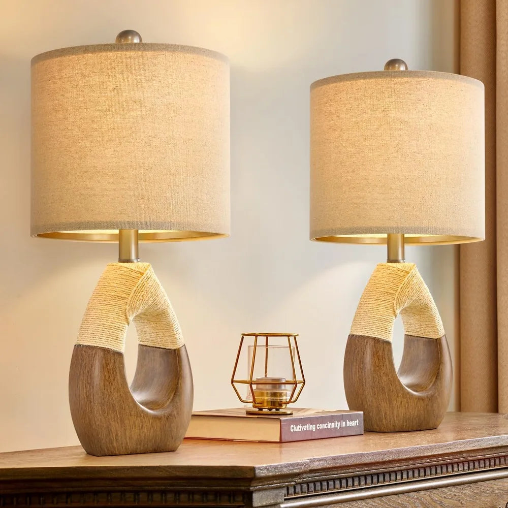 Set of 2 19” Boho Table Lamps