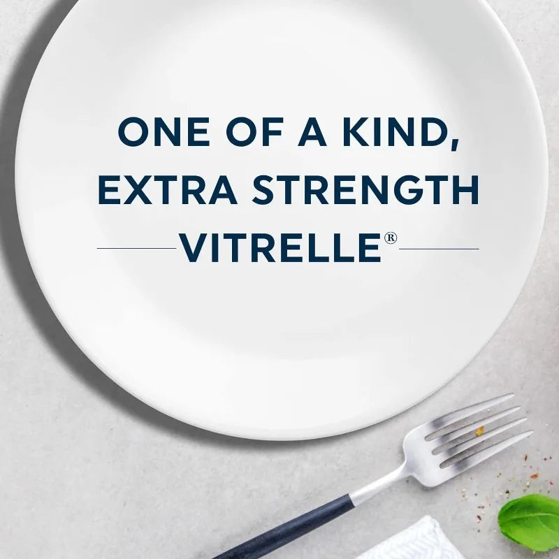 Vitrelle 18-Piece Service for 6 Dinnerware Set, Triple Layer Glass and Chip Resistant, Lightweight Square Plates and Bowls Set