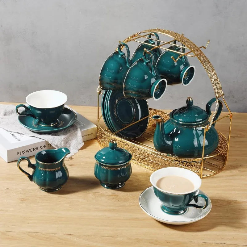 22-Piece Porcelain Ceramic Coffee/ Tea Gift Sets, Service for 6