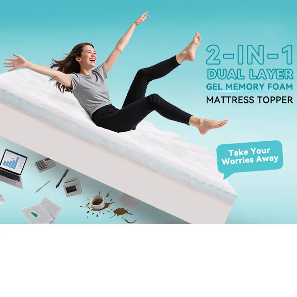 Hcore 3/4 Inch Memory Foam Mattress Topper, Support for Back Pain, Size Optional