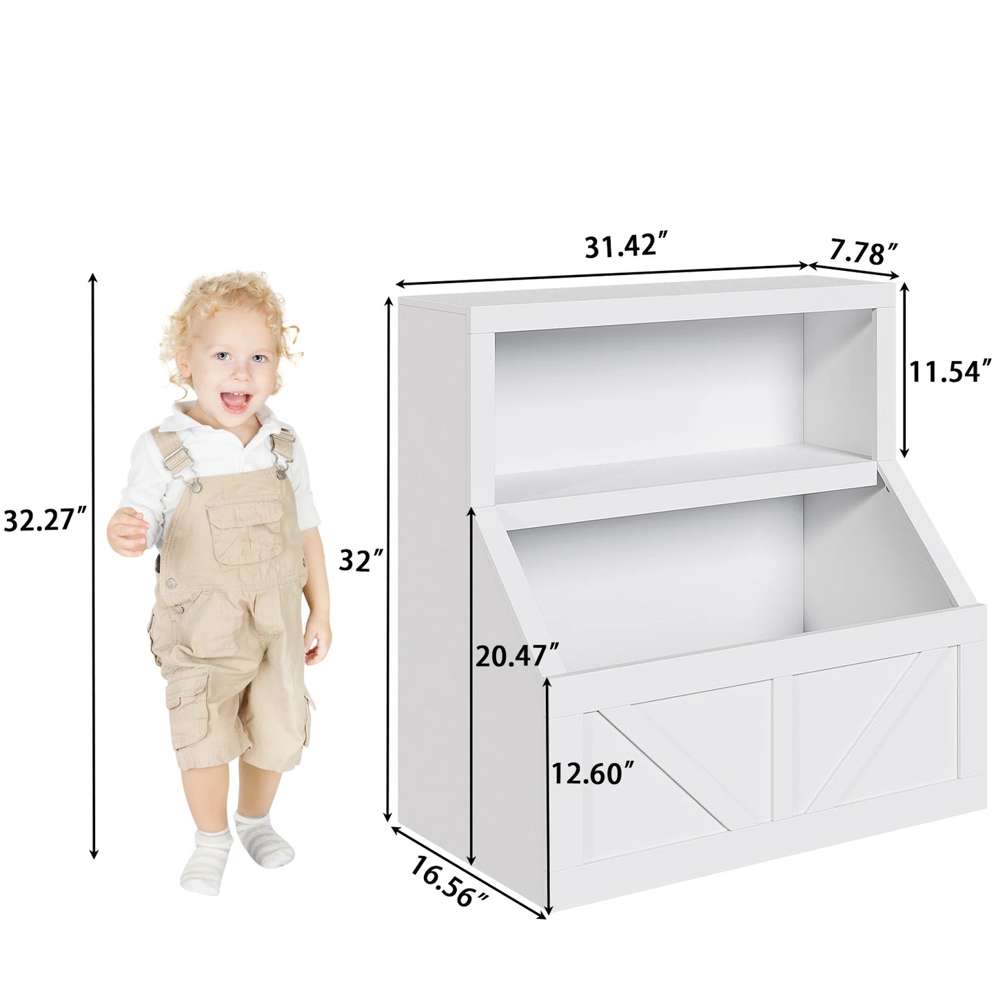 Kids' Bookcase Toy Storage Organizer Cabinet