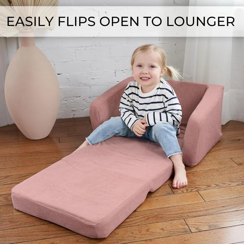 Comfy Kids Chair for Toddler - Stylish 2 in 1 Lounger