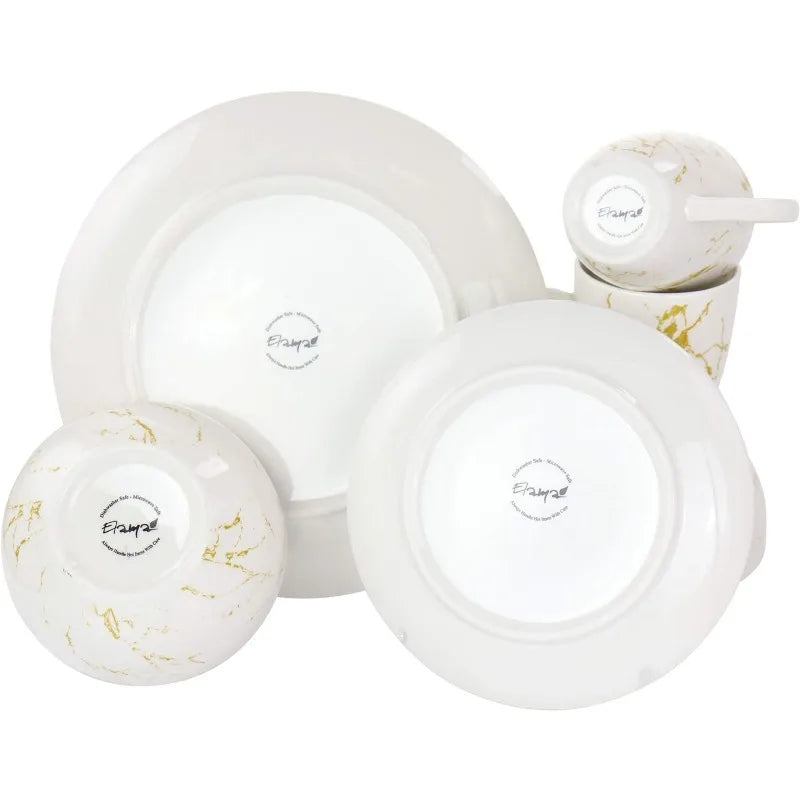 Fine Round Gloss Dinnerware Dish Set, 16 Piece,