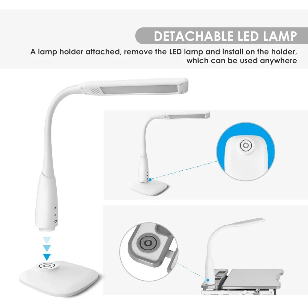 Height Adjustable Kids Study Desk and Chair Set with LED Lamp