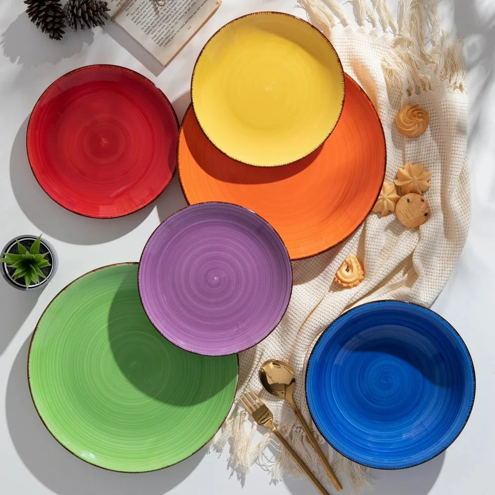 18 piece Vancasso BONITA Mix Color Ceramic Dinnerware Set