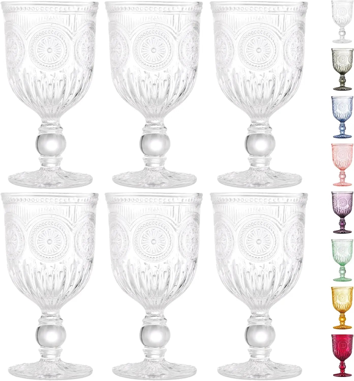 6-piece Smoked Glass Goblets Set