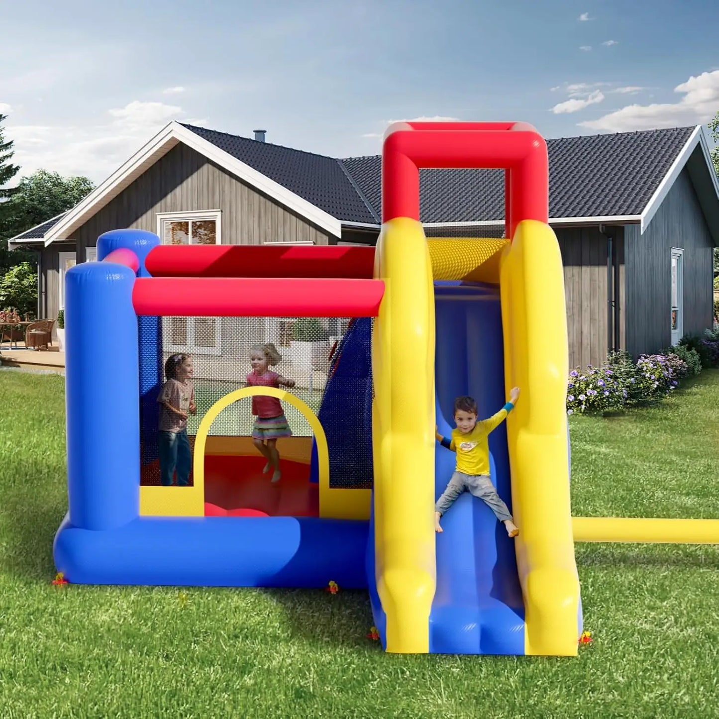 Inflatable Bounce House For Kids Ages 4-8