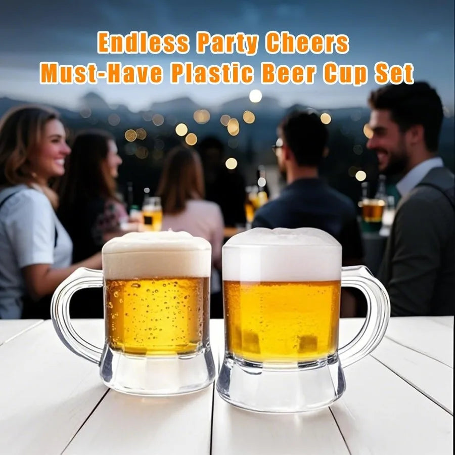 12 Pcs Mini Clear Plastic 1 oz Reusable Beer Mug Shot Glasses