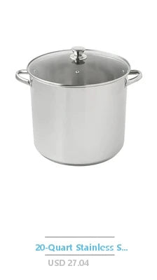 Stainless Steel 5 Quart Pasta Pot with Strainer Lid and Steamer Basket