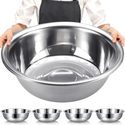 4 Pcs Extra Large Stainless Steel Mixing Bowls