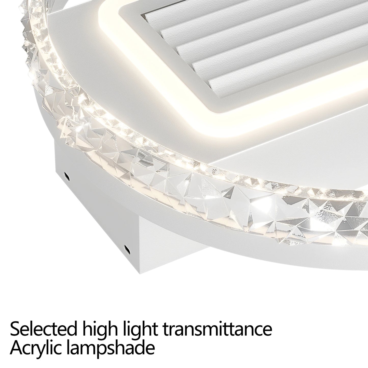 19.7" Modern Crystal LED 2-in-1 Ceiling Fan Light