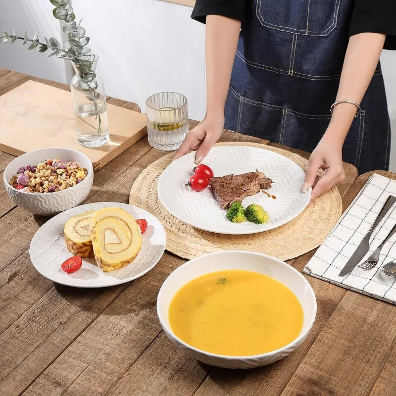 16-Piece, Ceramic Plates and Bowls Set