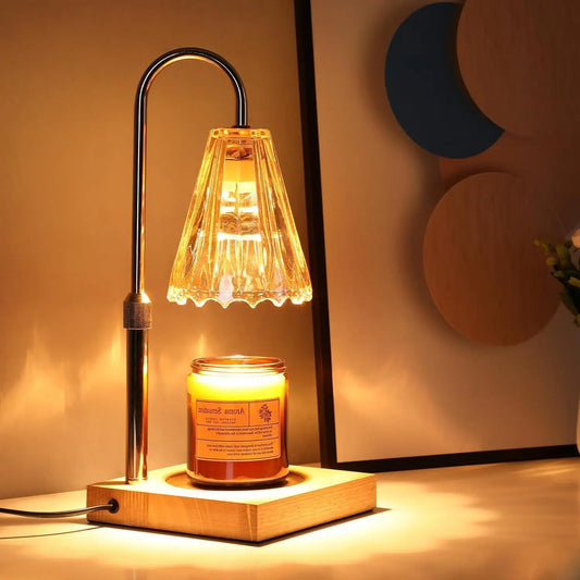 Electric Candle Lamp Warmer with Timer & Dimmer, Height Adjustable, with 2 Bulbs