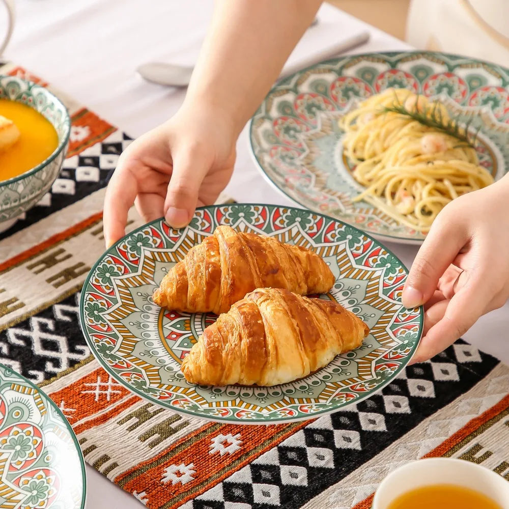 Bohemian Mandala Patterned 16PCS Porcelain Dinnerware Set