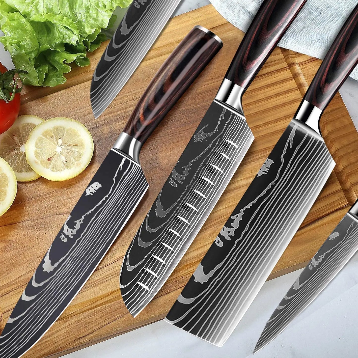 1-10Pcs Japanese Damascus Chef Knives