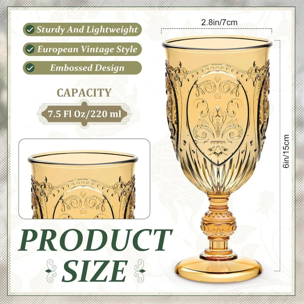 7.5oz Plastic Wine Glasses Set of 48 - Amber