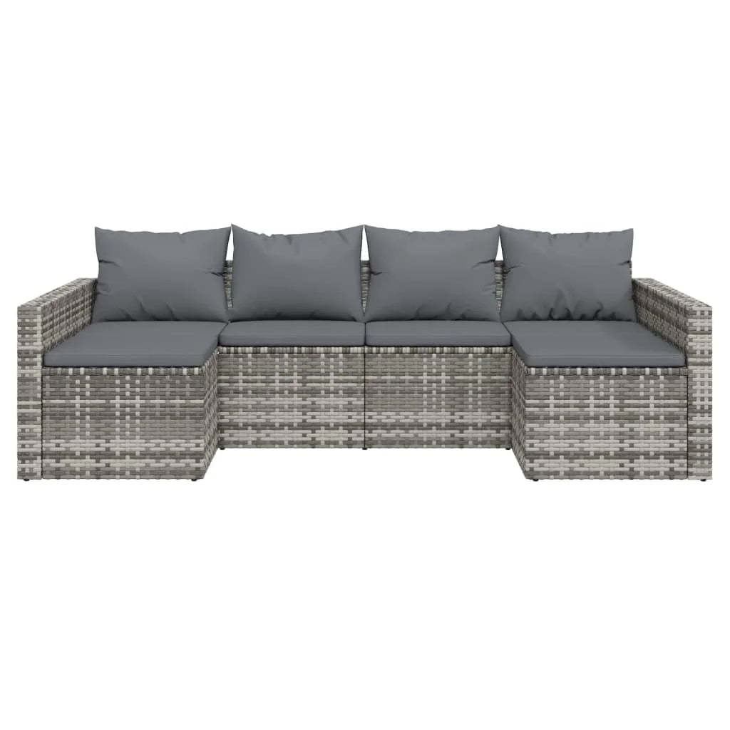 2 piece garden furniture with gray woven resin pad