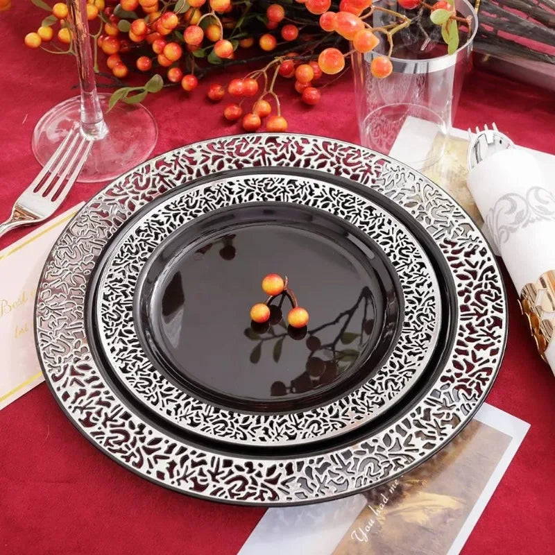 350 pcs Plastic Dinnerware Set