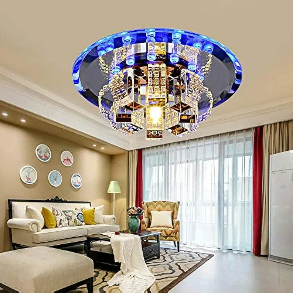 Modern Crystal Flush Mount LED Chandelier Light Fixture