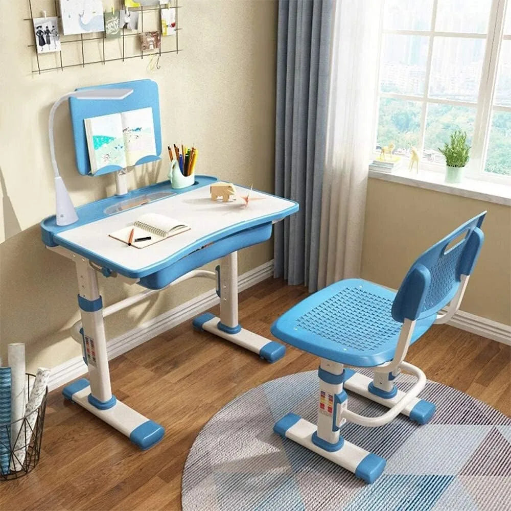 Tiltable Desktop Kids Desk and Chair Set