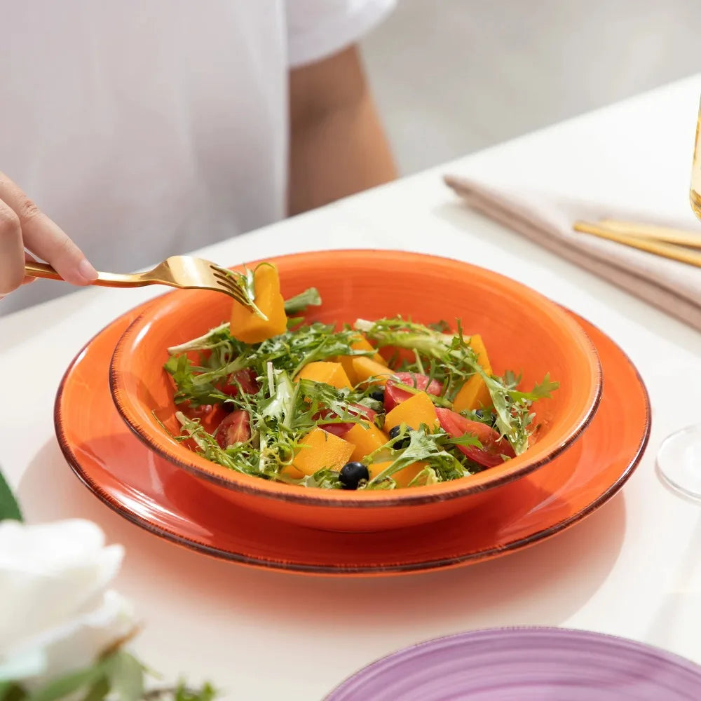 18 piece Vancasso BONITA Mix Color Ceramic Dinnerware Set