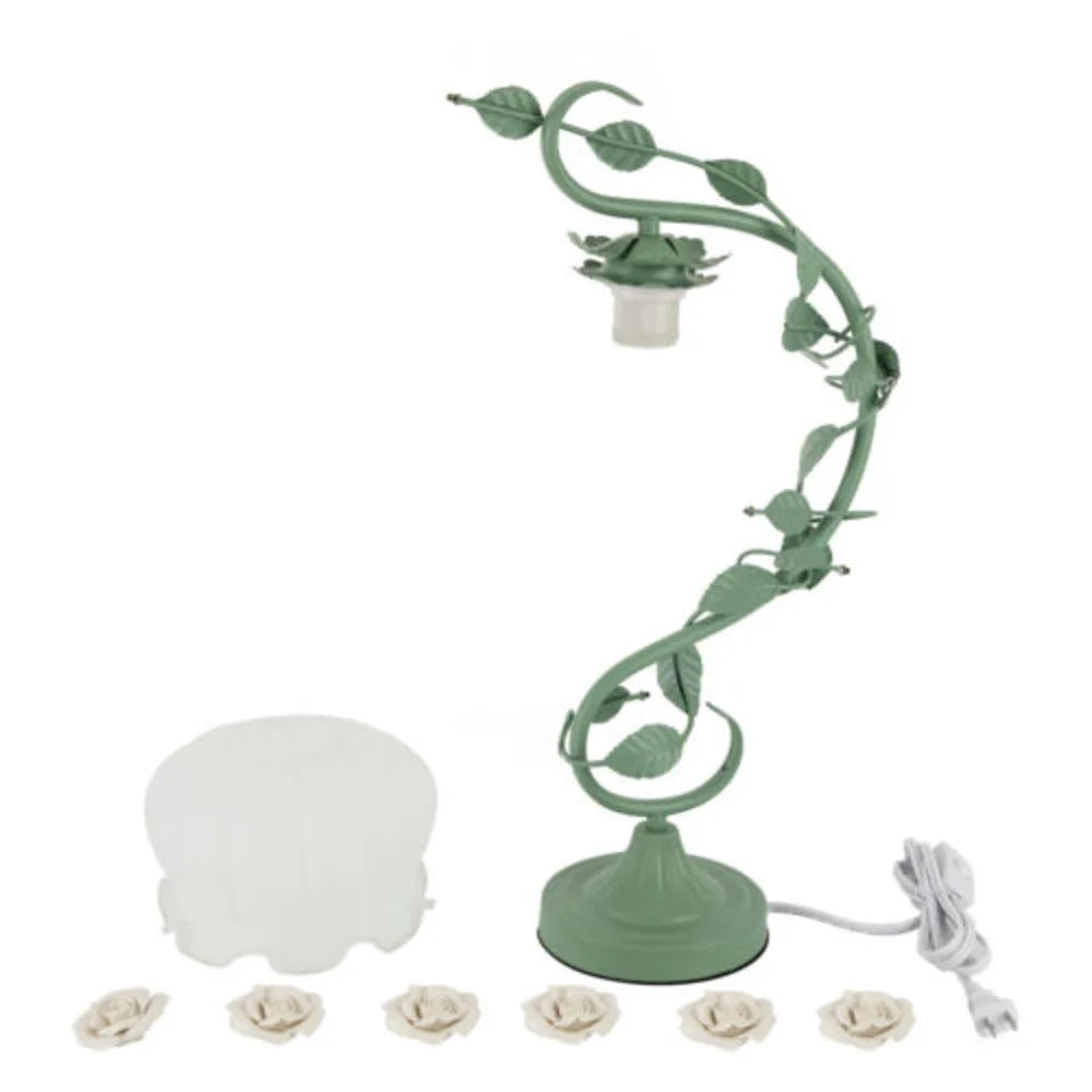 Green Bedside Flower Night Light Table Lamp