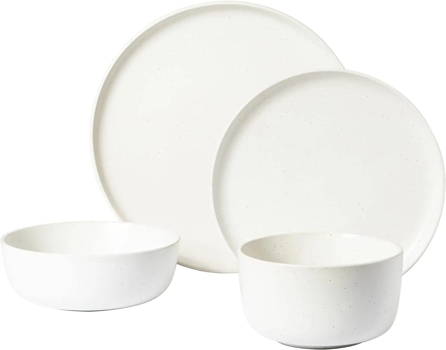 Mayfair Bay Embossed Double Bowl Dinnerware Set, Service for 4 (16pcs)