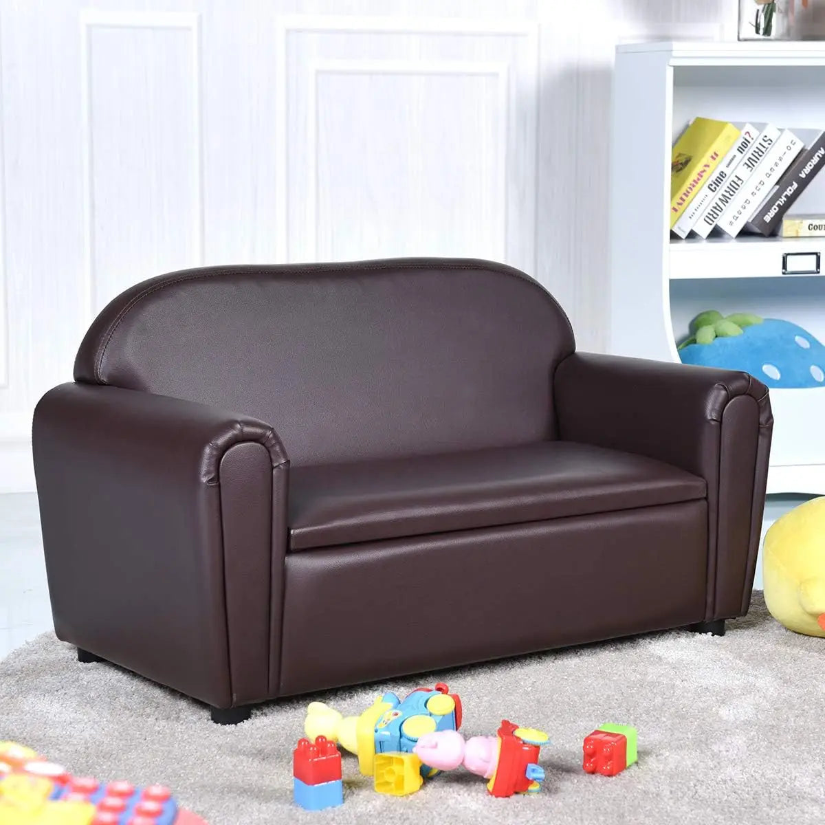 2 in 1 Double Seat Children's Sofa w/Under Seat Storage