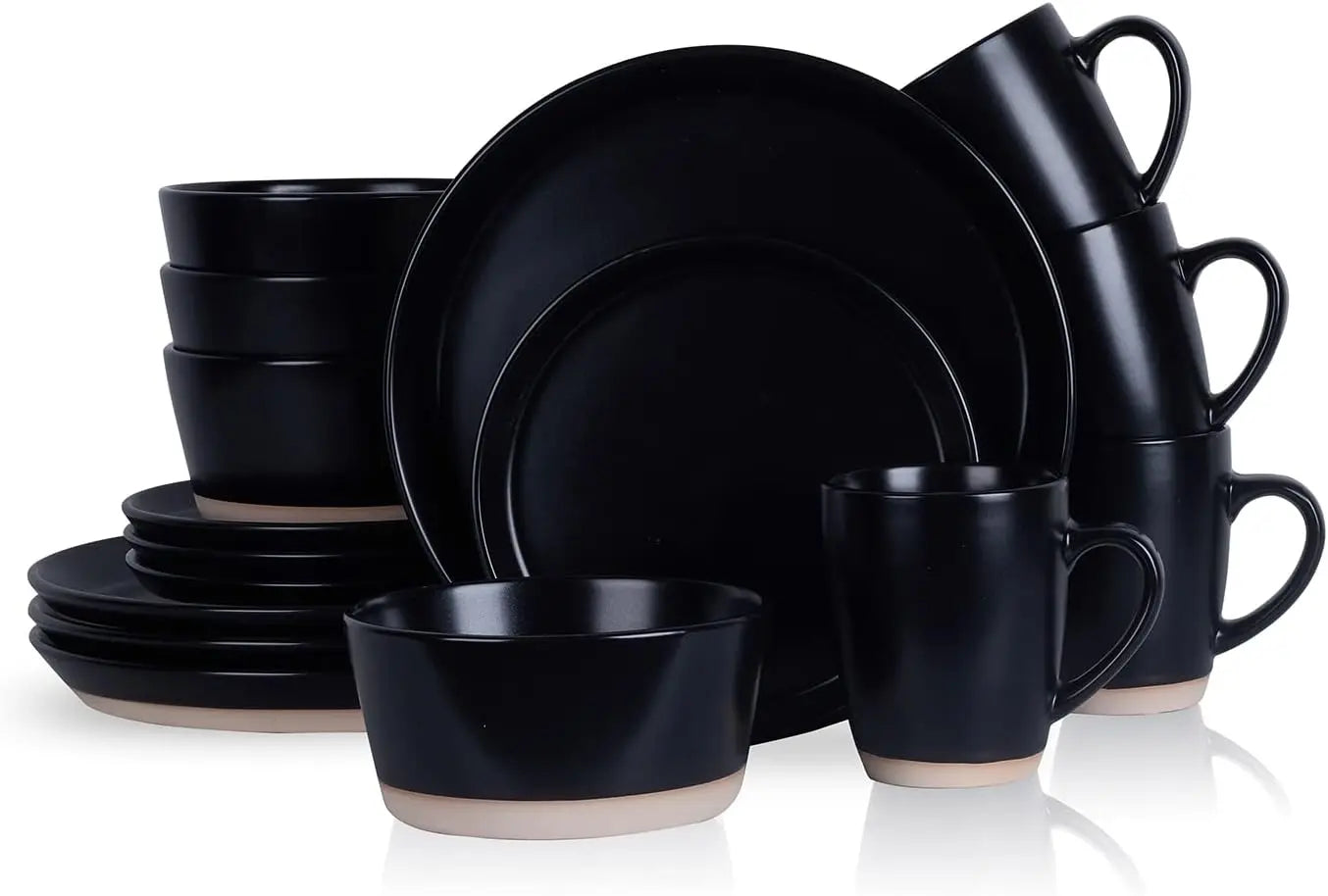 16-Piece Modern Stoneware Dinnerware Set