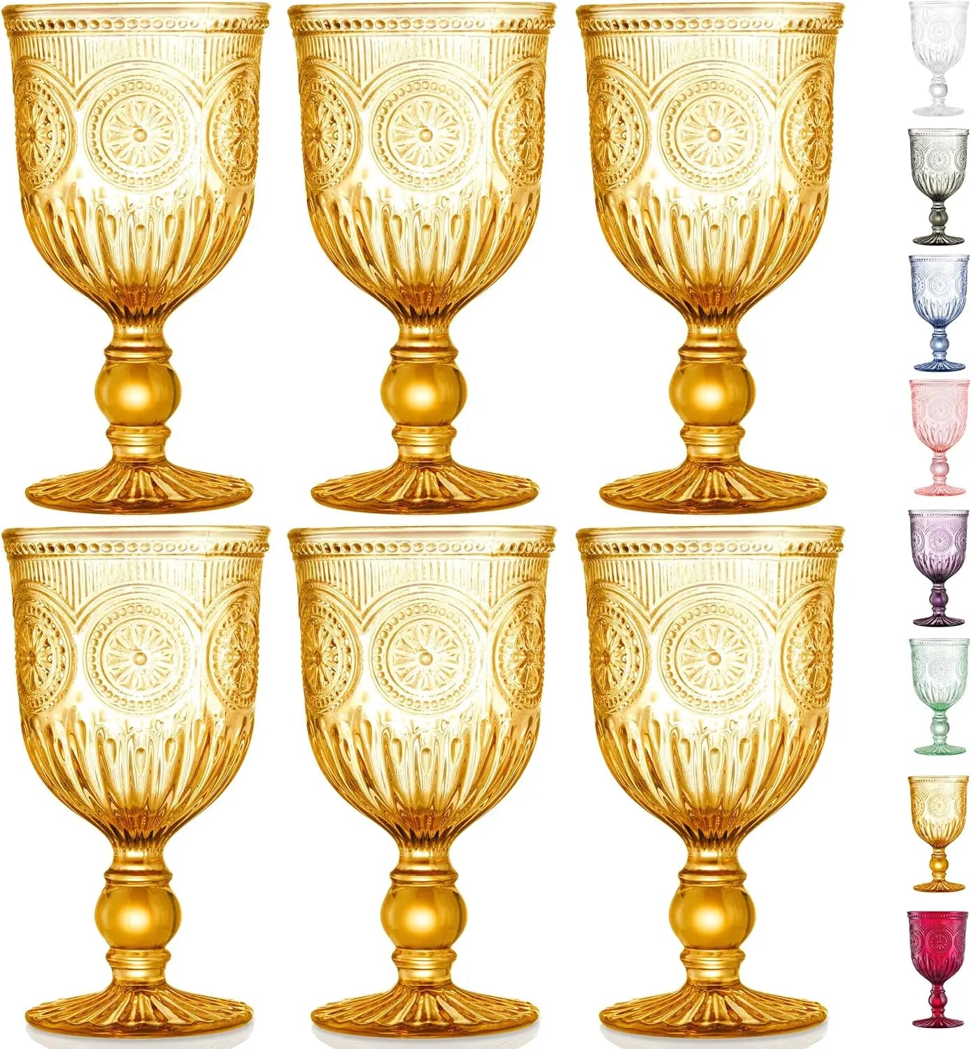 6-piece Smoked Glass Goblets Set