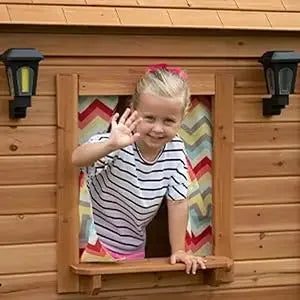 Kid's All Cedar Playhouse with Attached Picnic Bench