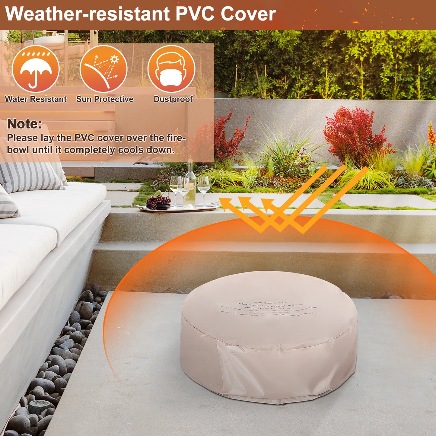 7PCS Wicker Patio Set w/Gas Fire Pit Table