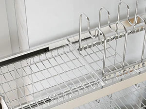 Adjustable (29.1''~37.4'') Stainless Steel 3-Tier Over The Sink Dish Drying Rack