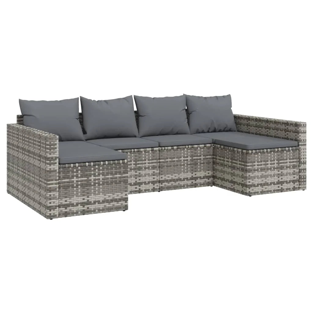 2 piece garden furniture with gray woven resin pad