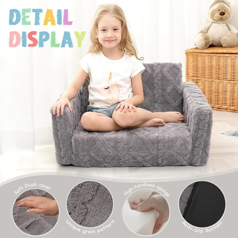 2-in-1 Flannel Fold Out Kid's Couch