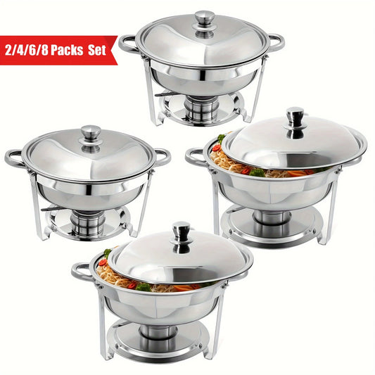 1/2/4/6 Pack 5-Qt Stainless Steel Chafing Dish
