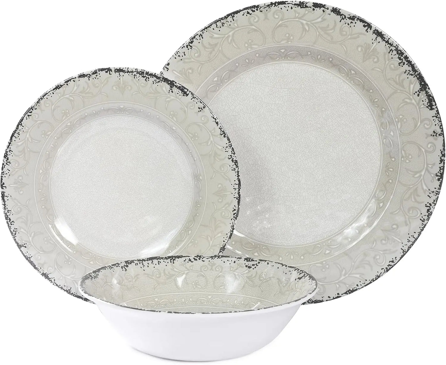12-Piece Premium Melamine Dinnerware Set (Serves 4)