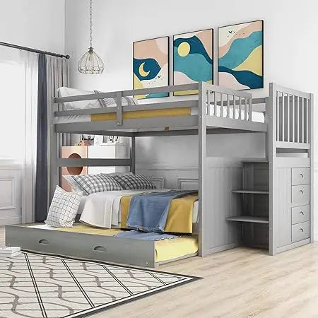Harper & Bright Designs Full Over Twin Bunk Bed
