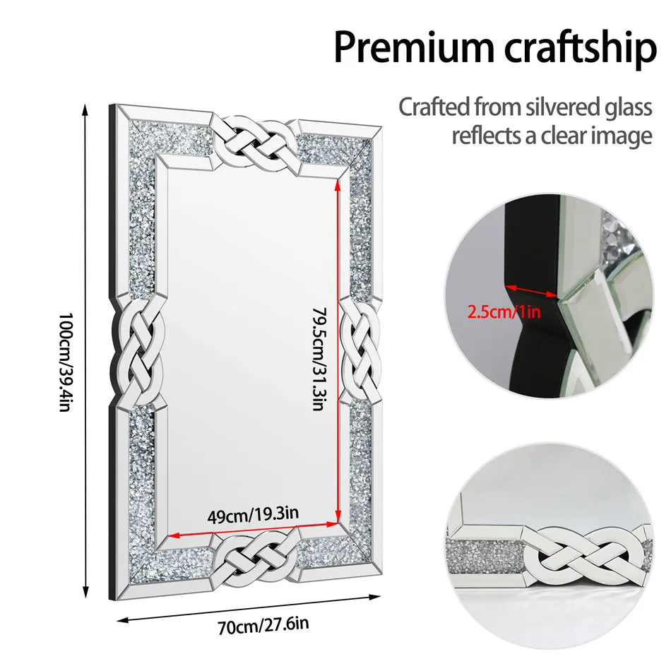 Explosion-proof Crystal Crush Diamond Mirror